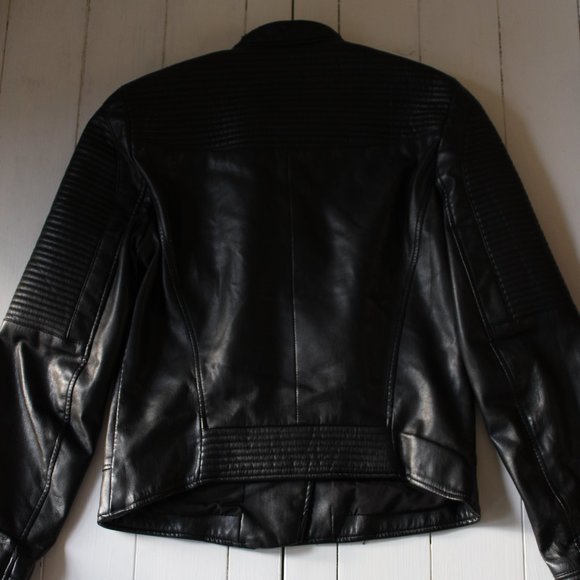 ZARA TRF Leather Motorcycle Jacket - Picture 6 of 9